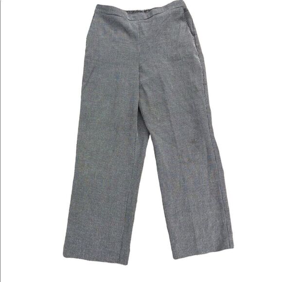 Alfred Dunner Pants - ALFRED DUNNER Black & White Plaid Trousers W/ Side Pockets & Elastic Back SZ 10P